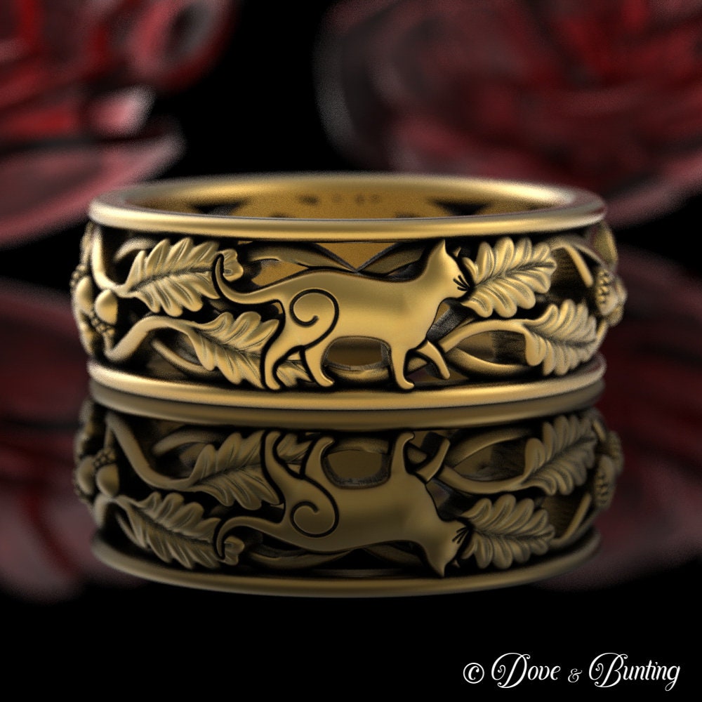 指輪・リング Silver/10K/14K/18K Gold Dangle Leaf Charm on Silver Ring Matte Silver/10K/14K/18K Gold Dangle & Drop Leaf Charm on
