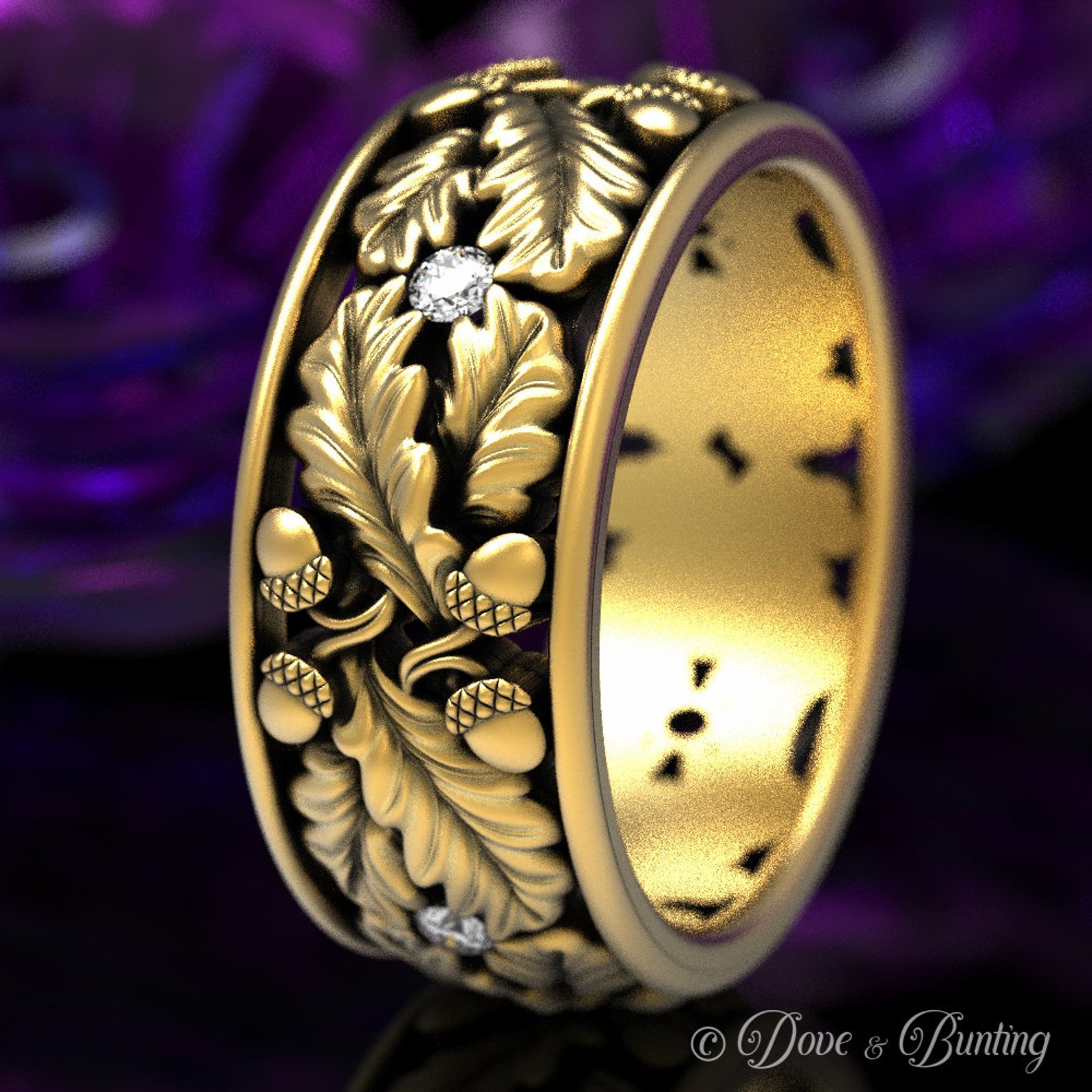 Leaf Wedding Band Gold Moissanite Wedding Ring Leaf Wedding Etsy