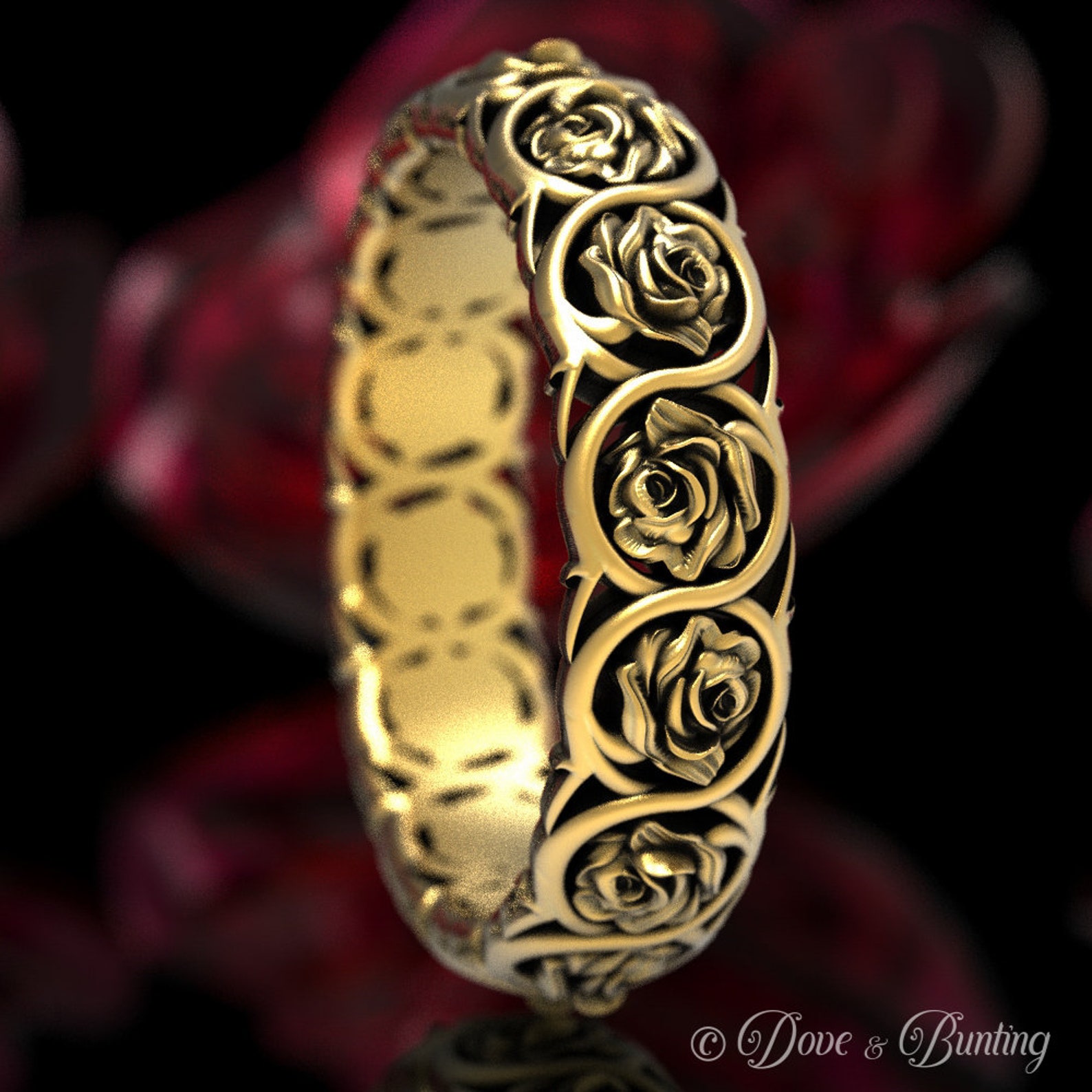 Gold Rose Wedding Ring Rose Flower Ring Platinum Rose Ring Etsy