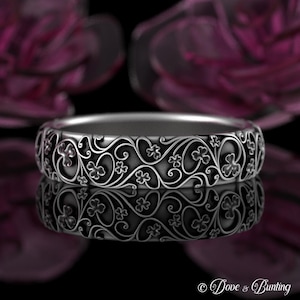 Intricate Three Leaf Clover Ring for Woman, Sterling Silver Irish Clover Wedding Ring, 925 Botanical Scottish Shamrock Nature Ring, 5040