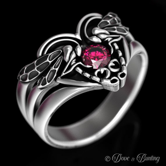 Dragonfly rings white gold hot sale