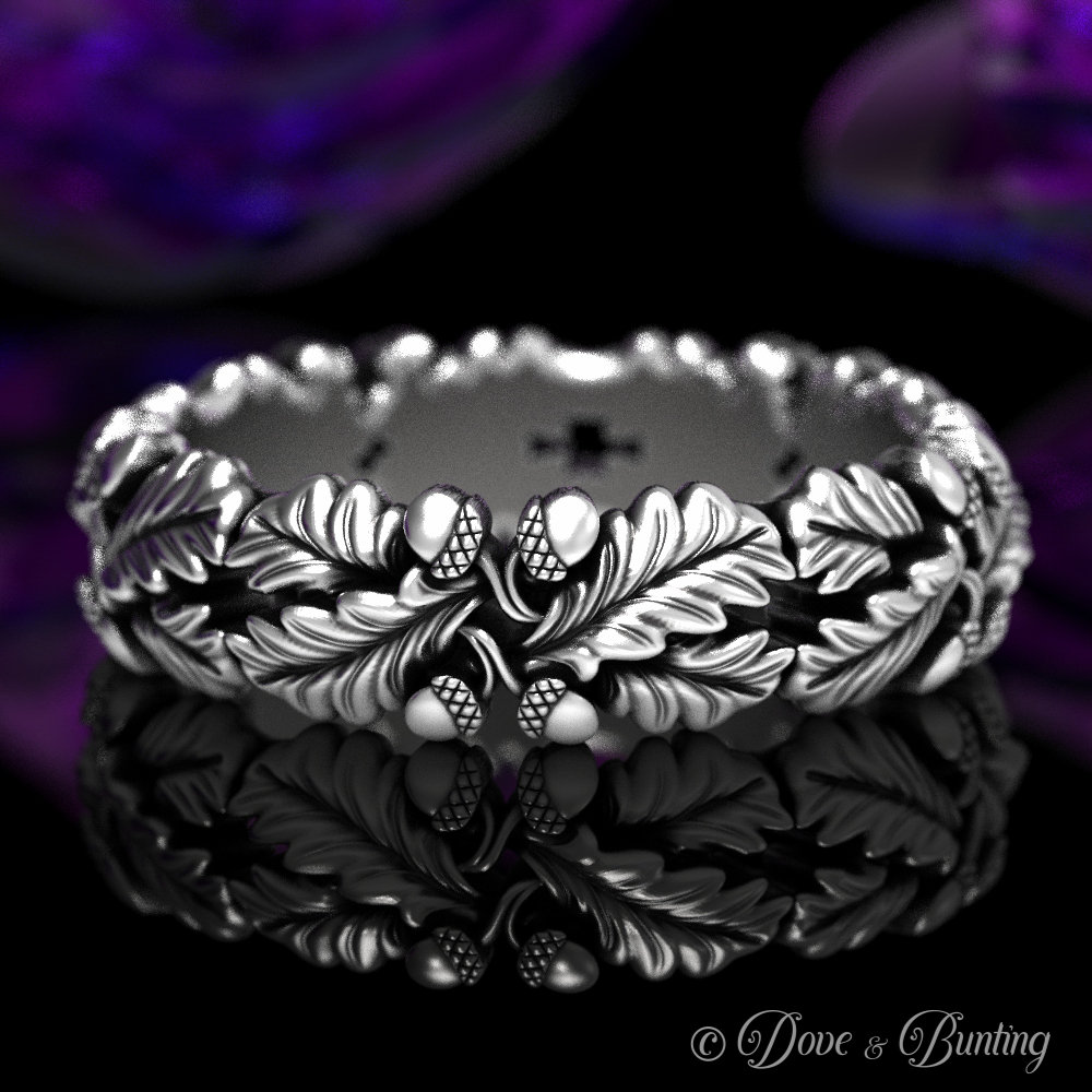 Oak Leaf Ring Sterling Silver Oak Ring Nature Wedding Ring