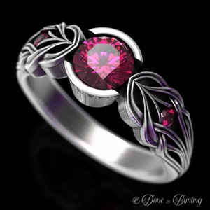 Ruby Art Nouveau Ring, Sterling Art Nouveau Ring, Vintage Engagement Ring, Art Nouveau Engagement Ring, Silver Ruby Engagement Ring, 1658