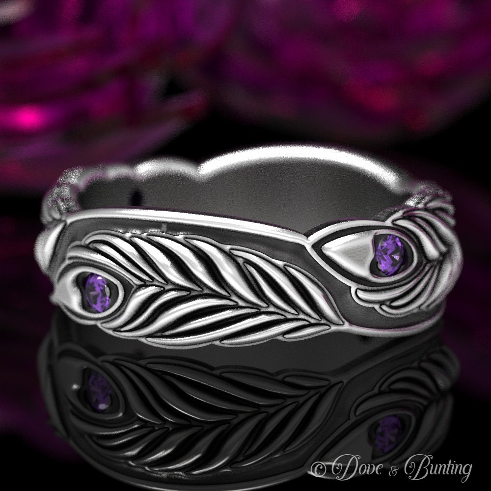 Feather wedding band new arrivals