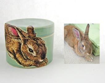 Rabbit Urn, pet urn, small pet, Custom pet portrait artist, rabbit urn, bird urn, ferret urn, urn, send photo, hand painted custom