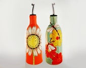 Olive Oil, Birthday gift, house warming gift, pottery cruet, oil dispenser, holds approx 16 oz. oil, food and dishwasher safe.