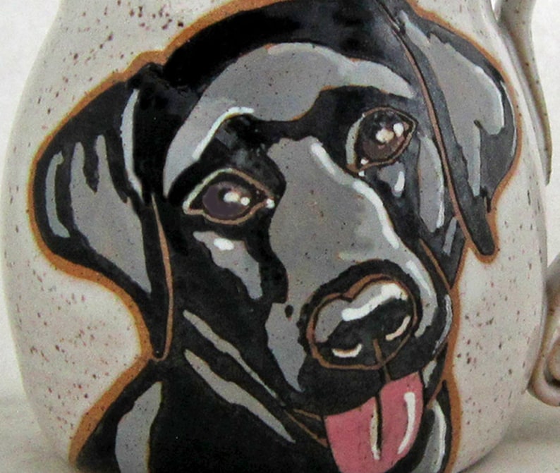 Black Lab Mug, portrait mug, Birthday gift, Labrador mug, Black dog mug, custom coffee dog mug, pet custom mug, dog mug personalized13 oz image 2