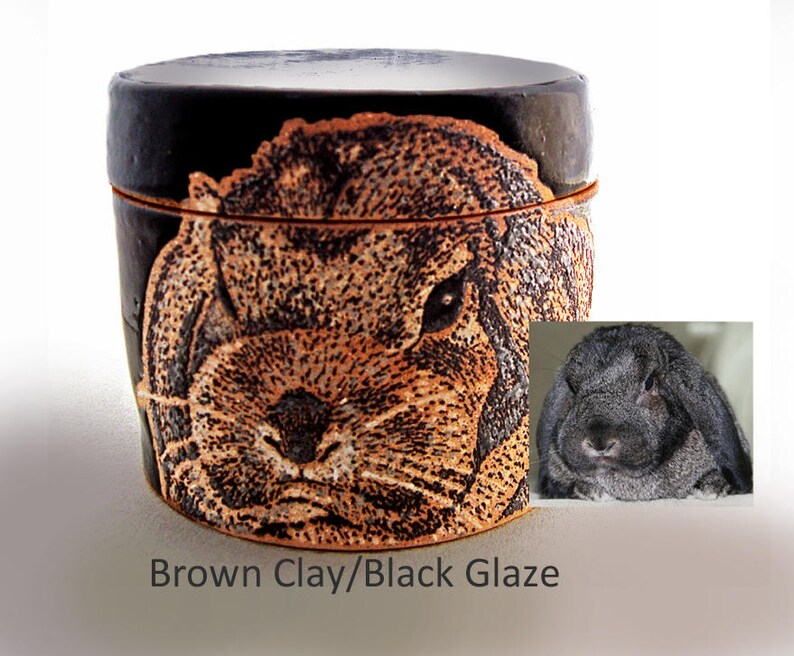 Rabbit Urn, pet urn, small pet, Custom pet portrait artist, rabbit urn, bird urn, ferret urn, urn, send photo, hand painted custom image 2