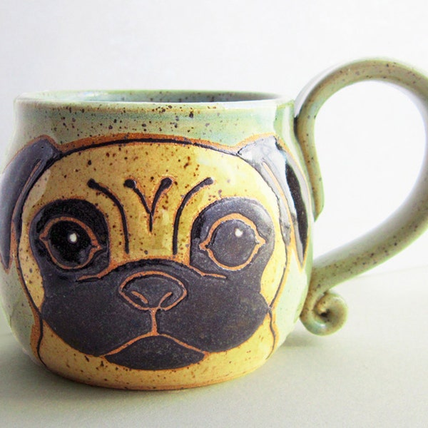 Pug Mug Custom Pet Portrait Mug Dog Pet Coffee Mug Cup Personalized Mother Mom Dad Gift Idea Mugs Dog Lover Gift For Her Hand Painted 13 oz