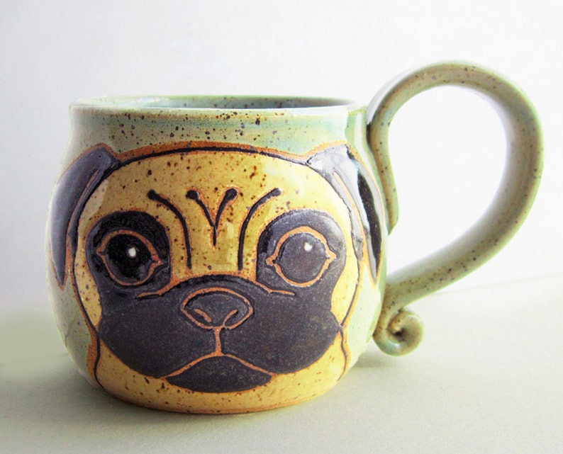 Pug Mug Custom Pet Portrait Mug Dog Pet Coffee Mug Cup Personalized Mother Mom Dad Gift Idea Mugs Dog Lover Gift For Her Hand Painted 13 oz 