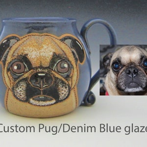 Pug Mug Custom Pet Portrait Mug Dog Pet Coffee Mug Cup Personalized Mother Mom Dad Gift Idea Mugs Dog Lover Gift For Her Hand Painted 13 oz image 3