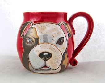 Pitbull Mug Custom Pet Portrait Mug Dog Pet Coffee Mug Cup Personalized Mother Mom Dad Gift Idea Dog Lover Gift For Her Hand Painted