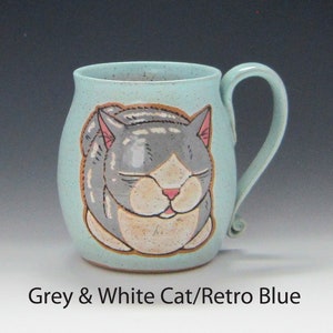 Cat Mug, pottery mug, great Mothers Day gift,cat lover,mom dad handmade gift, custom name mugs, personalized, name mug, personalized gift image 9