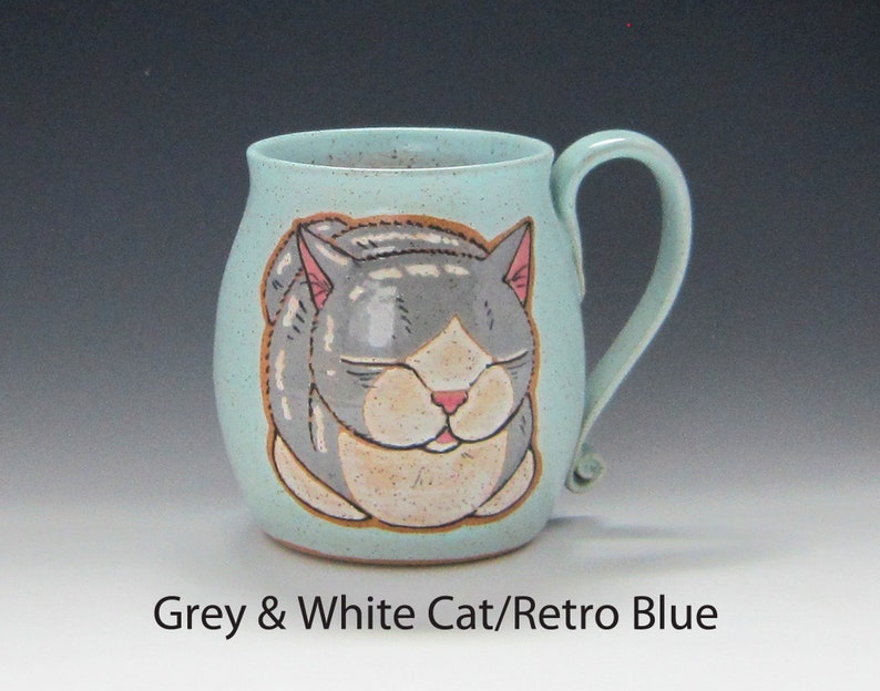 Cat Mug, pottery mug, great Mothers Day gift,cat lover,mom dad handmade gift, custom name mugs, personalized, name mug, personalized gift image 9