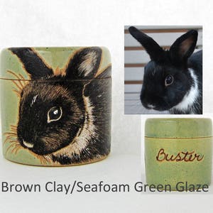 Rabbit Urn, pet urn, small pet, Custom pet portrait artist, rabbit urn, bird urn, ferret urn, urn, send photo, hand painted custom image 3