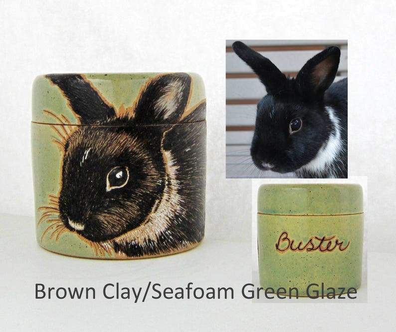 Rabbit Urn, pet urn, small pet, Custom pet portrait artist, rabbit urn, bird urn, ferret urn, urn, send photo, hand painted custom image 3