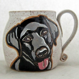 Black Lab Mug, portrait mug, Birthday gift, Labrador mug, Black dog mug, custom coffee dog mug, pet custom mug, dog mug personalized 13-18oz