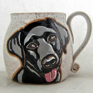 Black Lab Mug, portrait mug, Birthday gift, Labrador mug, Black dog mug, custom coffee dog mug, pet custom mug, dog mug personalized13 oz image 1