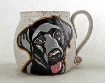 Black Lab Mug, portrait mug, Birthday gift, Labrador mug, Black dog mug, custom coffee dog mug, pet custom mug, dog mug personalized13 oz