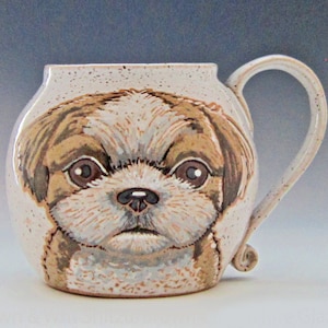 Shitzu Mug Pet Portrait Mug Dog Pet Coffee Mug Cup Personalized Mother Mom Dad Gift Idea Mugs Dog Lover Gift For Her Hand Painted