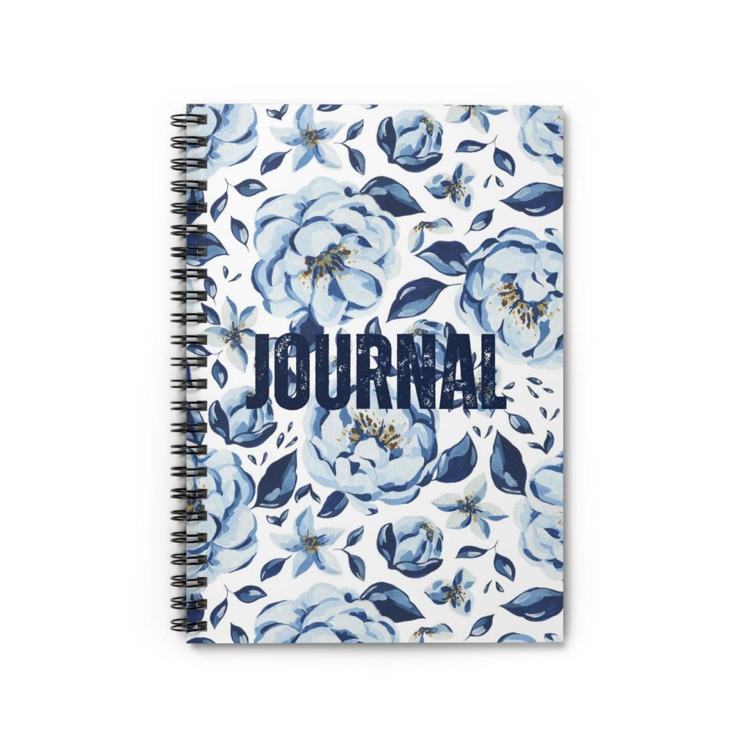 Blue Floral Journal - Beautiful Spiral Notebook for Writing, Gifts for ...
