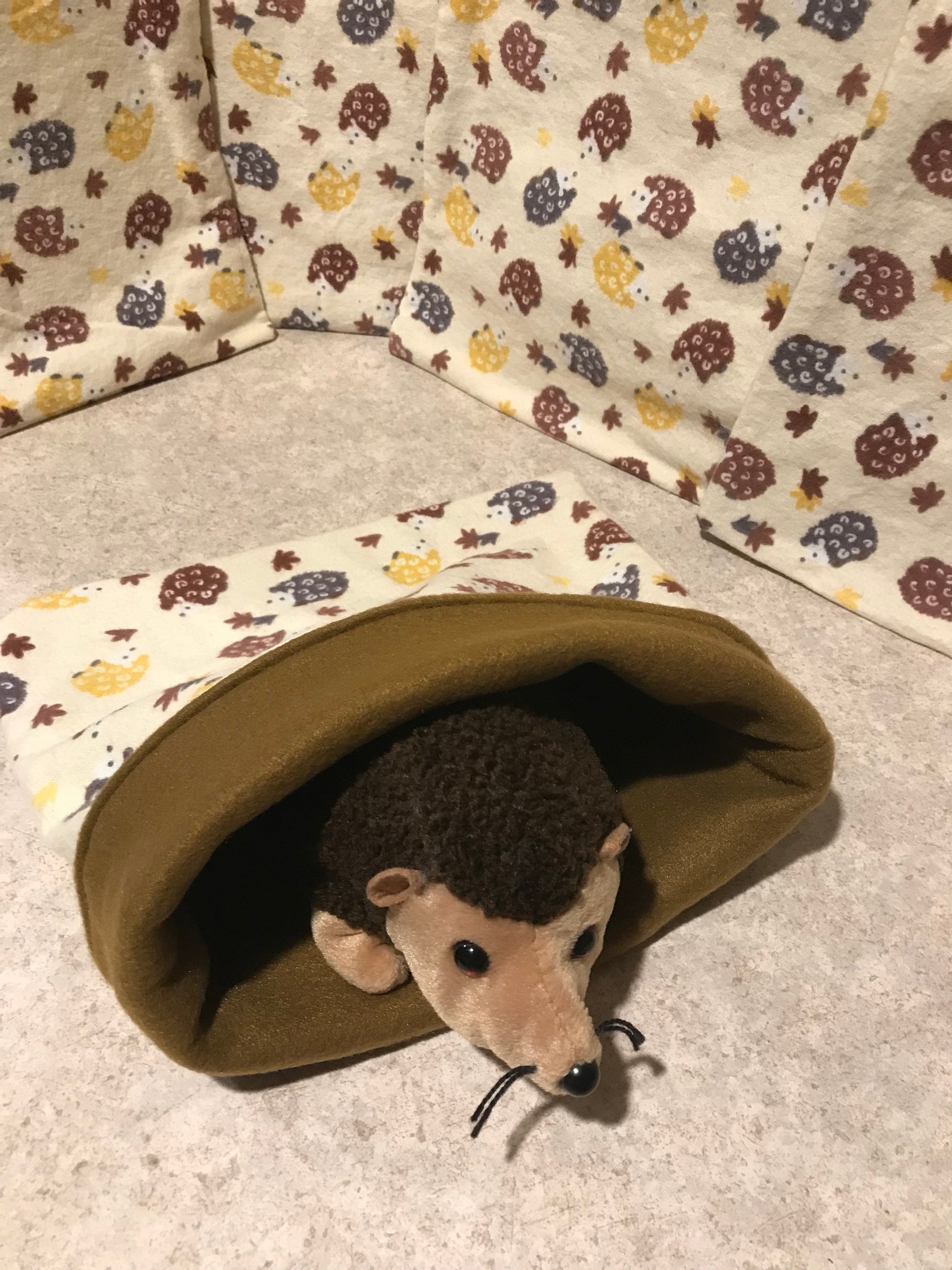 Brown Cotton Hedgehogs on Cream Snuggle Sack for Hedgehogs Etsy