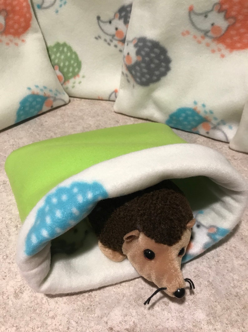 Hedgehogs on cream snuggle sack for hedgehogs rats Etsy