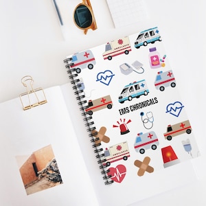 EMS Chronicles Fun Spiral Notebook - Ruled Line, Ambulance Notes Journal, EMT Gift Stationery, Medical Student Notepad, Paramedic Diary