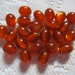 25 Orange Rust Cats Eye Oval Resin Beads 7mm x 8mm