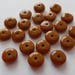 25 Light Chocolate Brown Opaque Round Disc Czech Glass Beads 6mm