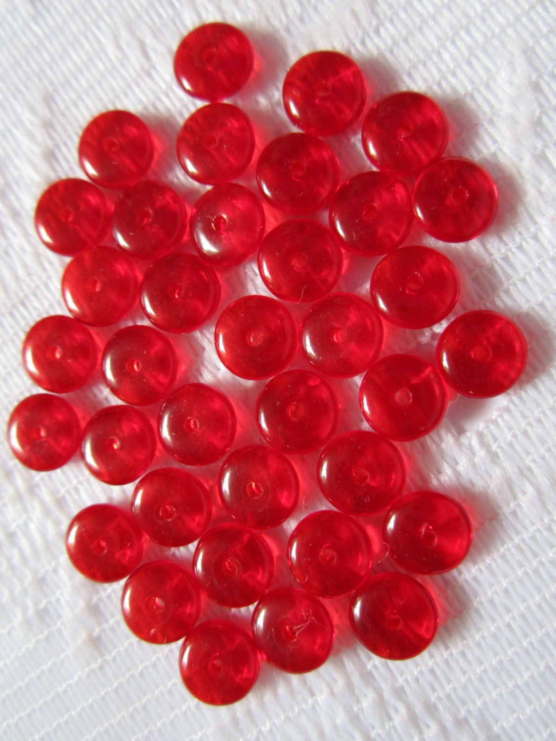 50 Pcs Red Glass Beads for Jewelry Making, 4mm 6mm 8mm Transparent