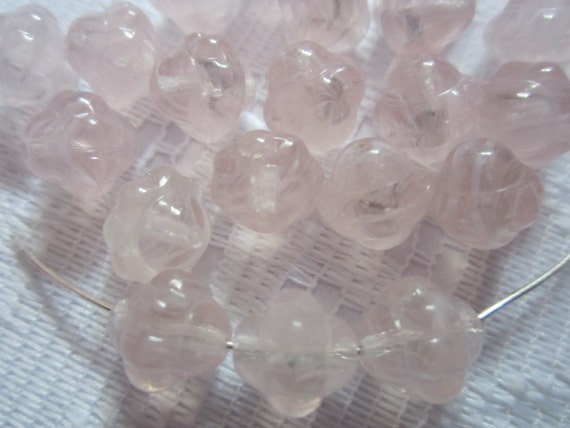 20 Golden Yellow Variegated Opal Swirl Saturn Lantern Czech Glass Beads 10mm