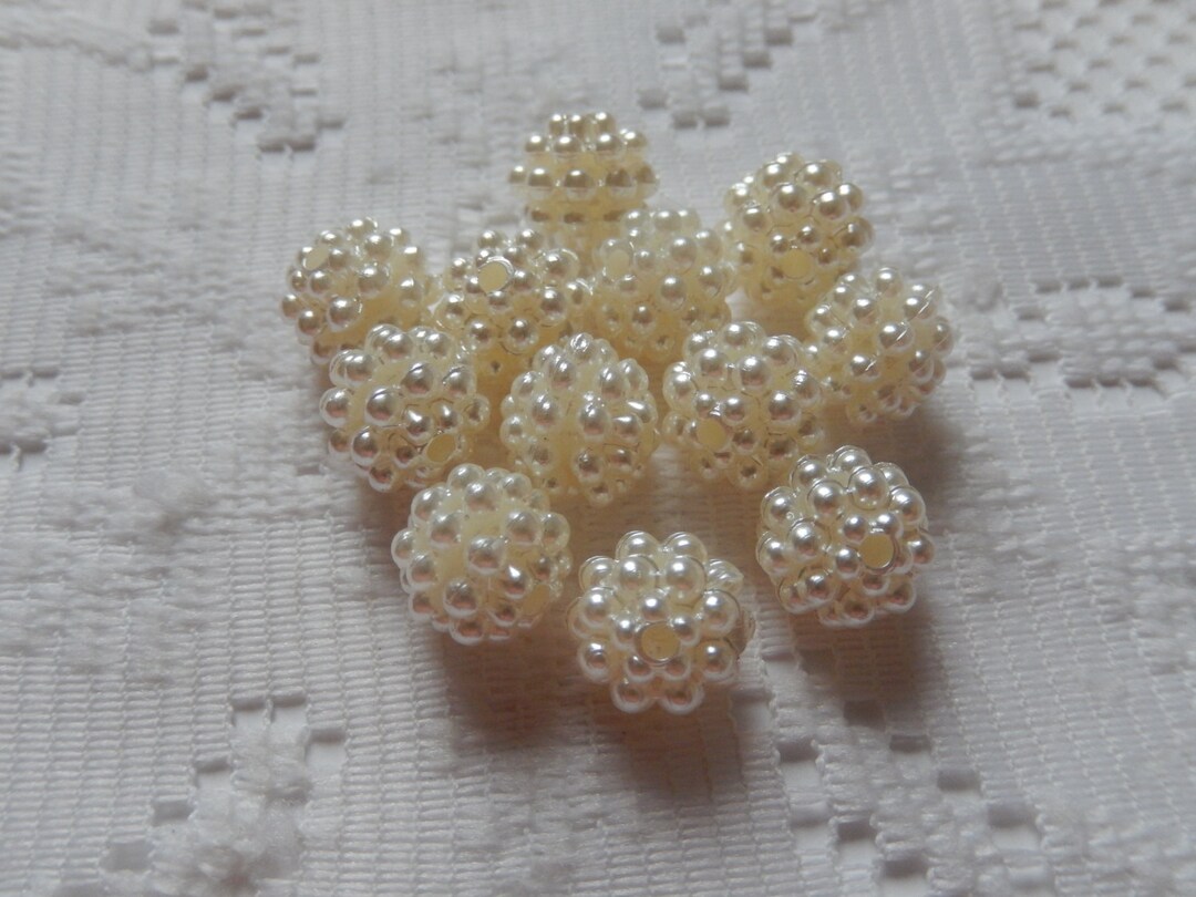 10 Ivory Cream Pearl Round Acrylic Bumpy Berry Beads 12mm - Etsy