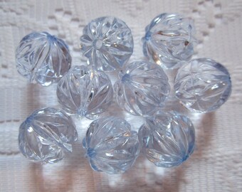 10 Grandi Perline Rotonde Da 14 Mm In Resina Acrilica Blu - Foto 5