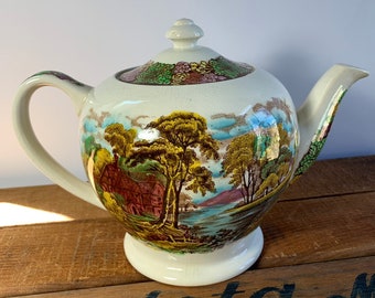 Sadler Teapot, Vintage Transferware Designs, Made in England