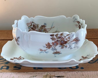 Antique Haviland and Company Limoges Gravy Boat, Sauce Bowl, Late 1800s, Fine China