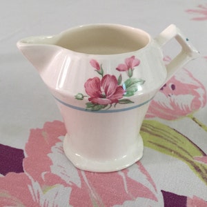 Vintage Art Deco Creamer, Myott Staffordshire, Milk Pitcher, Rare Pattern