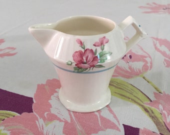 Vintage Art Deco Creamer, Myott Staffordshire, Milk Pitcher, Rare Pattern