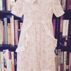 Vintage Girl&#39;s Dress, Sheer 1930s, Floral Dot Fabric, Flower Girl, Wedding Garden Party