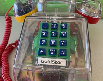 Vintage GoldStar Telephone, Translucent Arcrylic, Model GPC2500, 1980s-90s Retro Collectable Phone