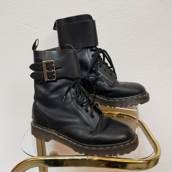 1990s Black Leather, Double Gold Buckle Dr. Martens Made in England Size US 8.5 Vintage, Grunge, Funky, Rare, Unique - Etsy 1990s Black Leather, Double Gold Buckle Dr. Martens Made in England Size US 8.5 Vintage, Grunge, Funky, Rare, Unique - Etsy