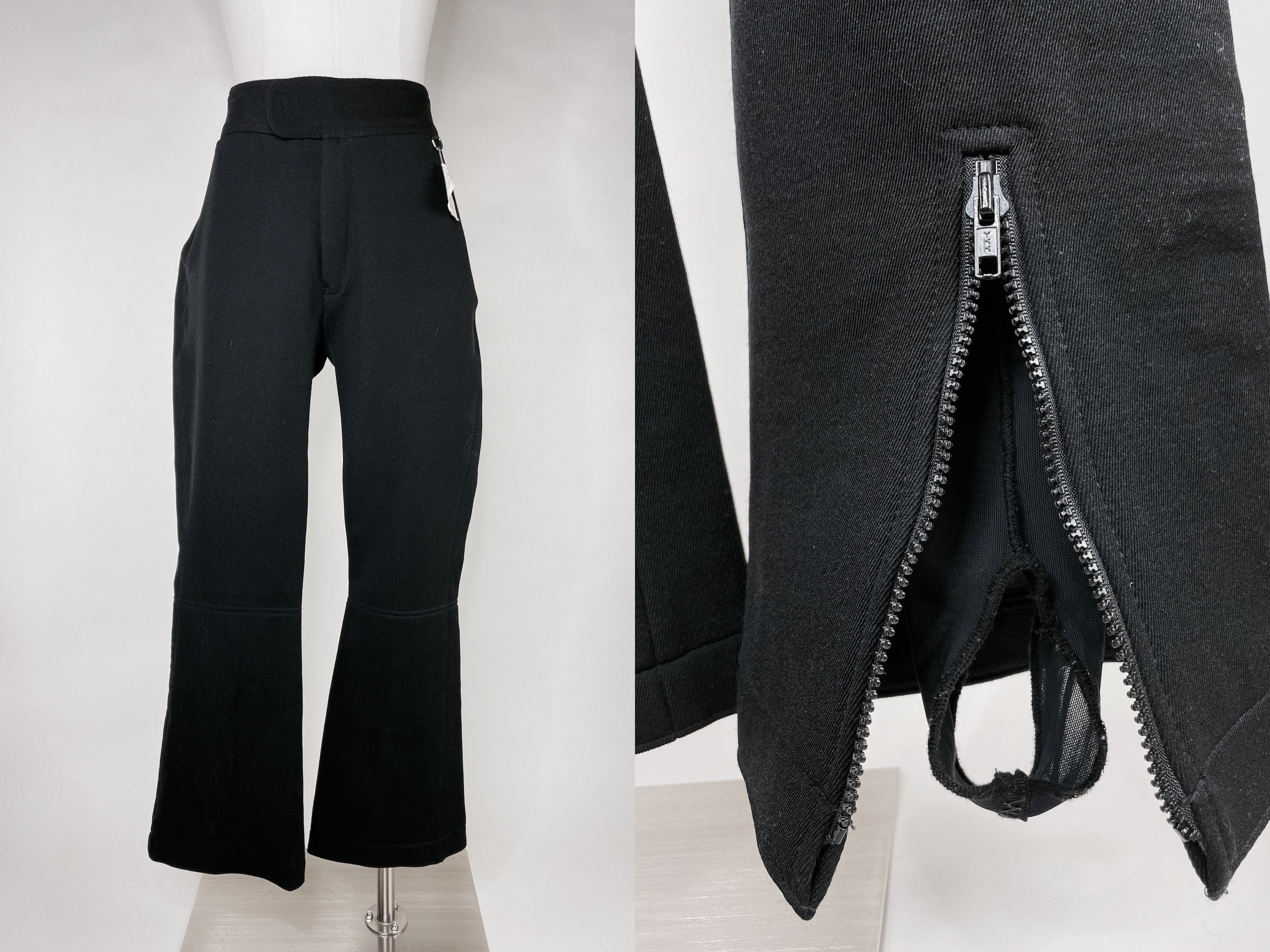 Vtg 70s Obermeyer Black Ski Pants Stirrup Sz Small 10R Japan