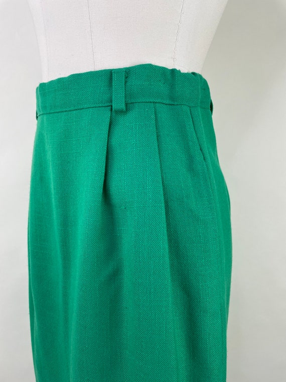 Vintage 80s Kelly Green High Waist Business A Lin… - image 7