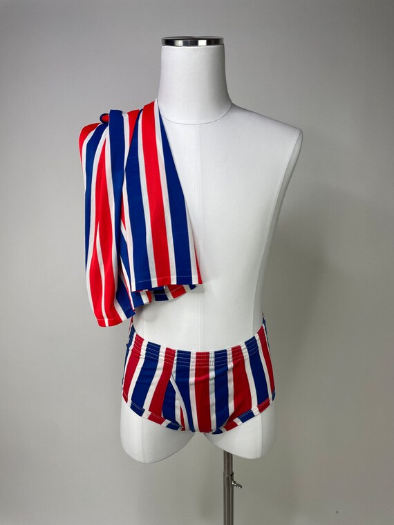 1970s-1980s 2 Piece Red White & Blue Striped Athl… - image 6
