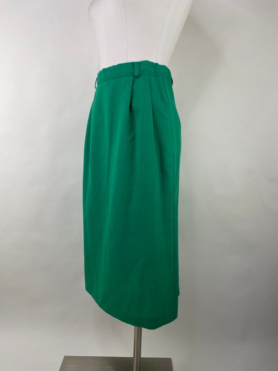 Vintage 80s Kelly Green High Waist Business A Lin… - image 3