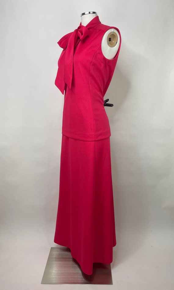 1960s-1970s Hot Pink Two Piece Set w A Line Maxi … - image 6