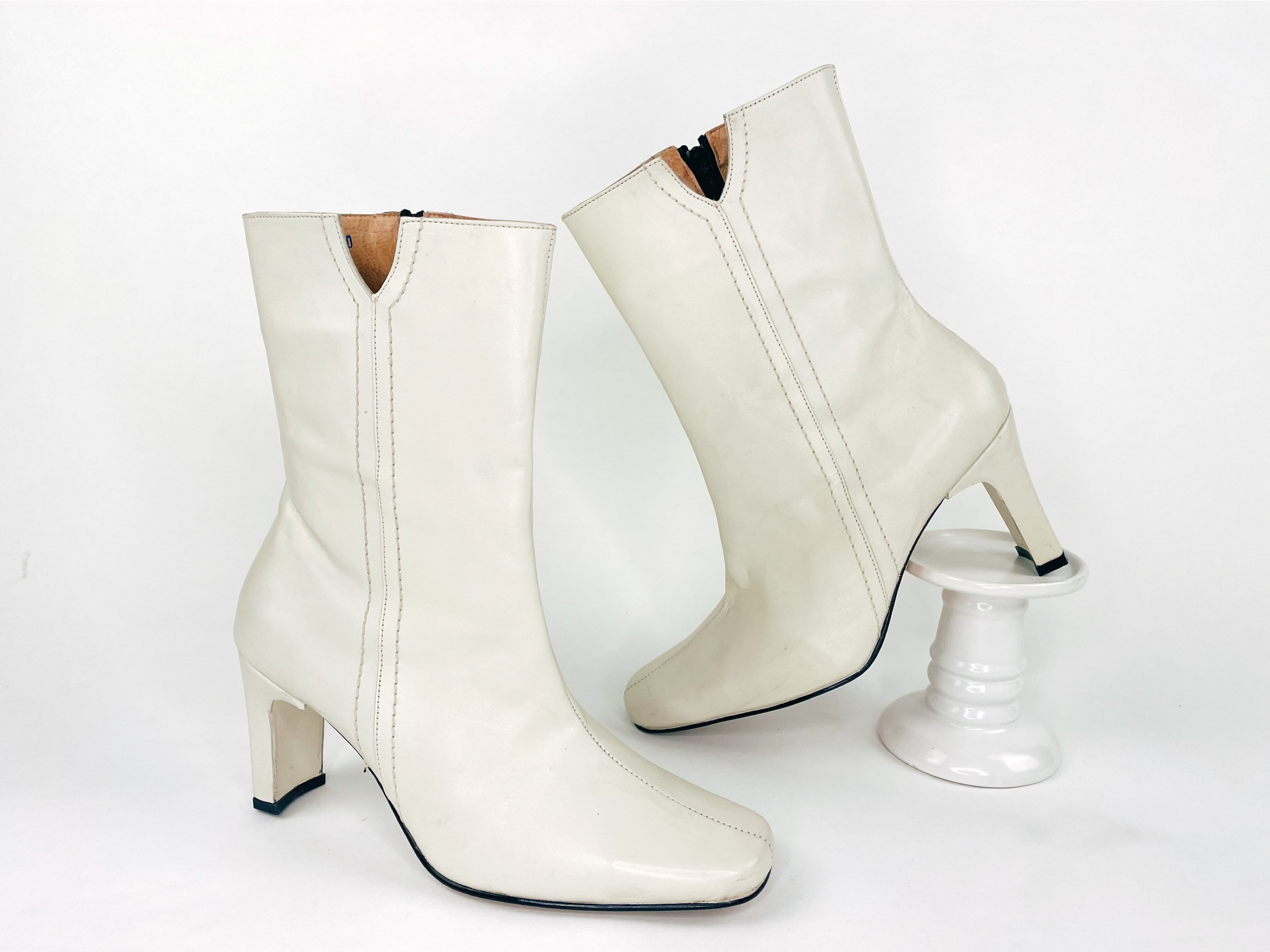 white disco boots