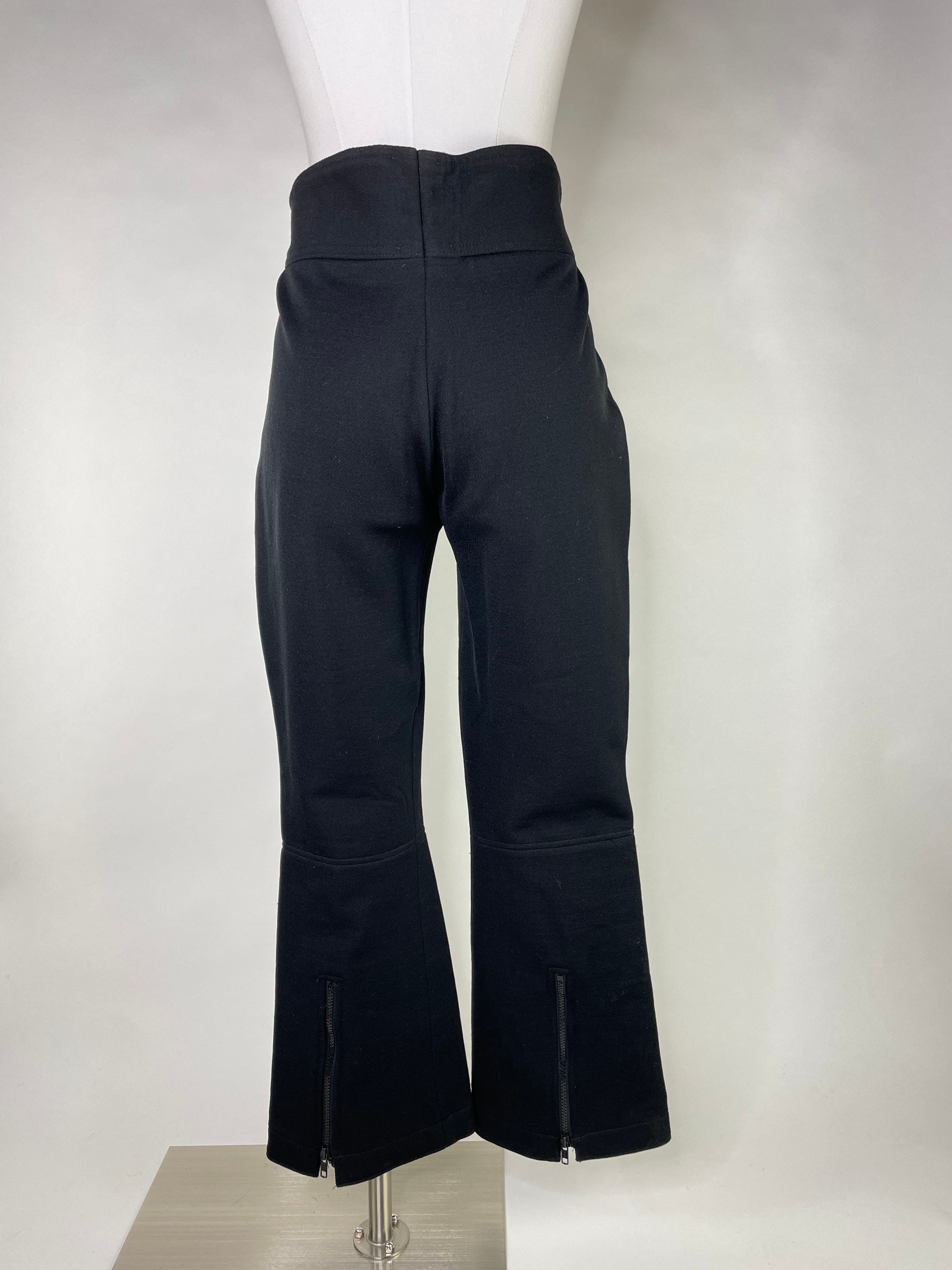 Vintage 80s-90s Warm Tight Black Bell Bottom W Zipper Ankle