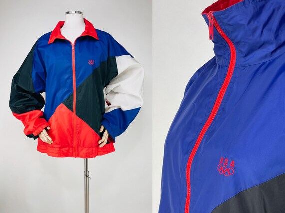 Blue Olympic Windbreaker Jacket 