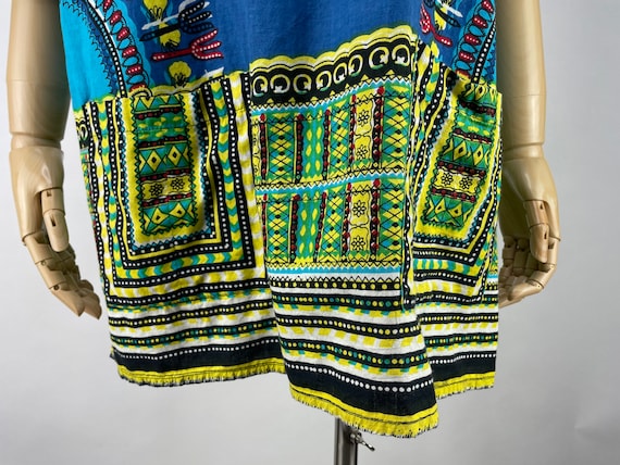 Vintage 1990s Blue Vibrant Dashiki by Funky Peopl… - image 7